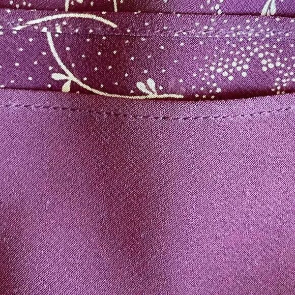 Express  Trendy Burgundy Lined High Low Paisley l Floral Elastic XS # 1593 - Picture 7 of 9